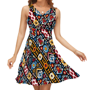 Sleeveless V Neck Dress