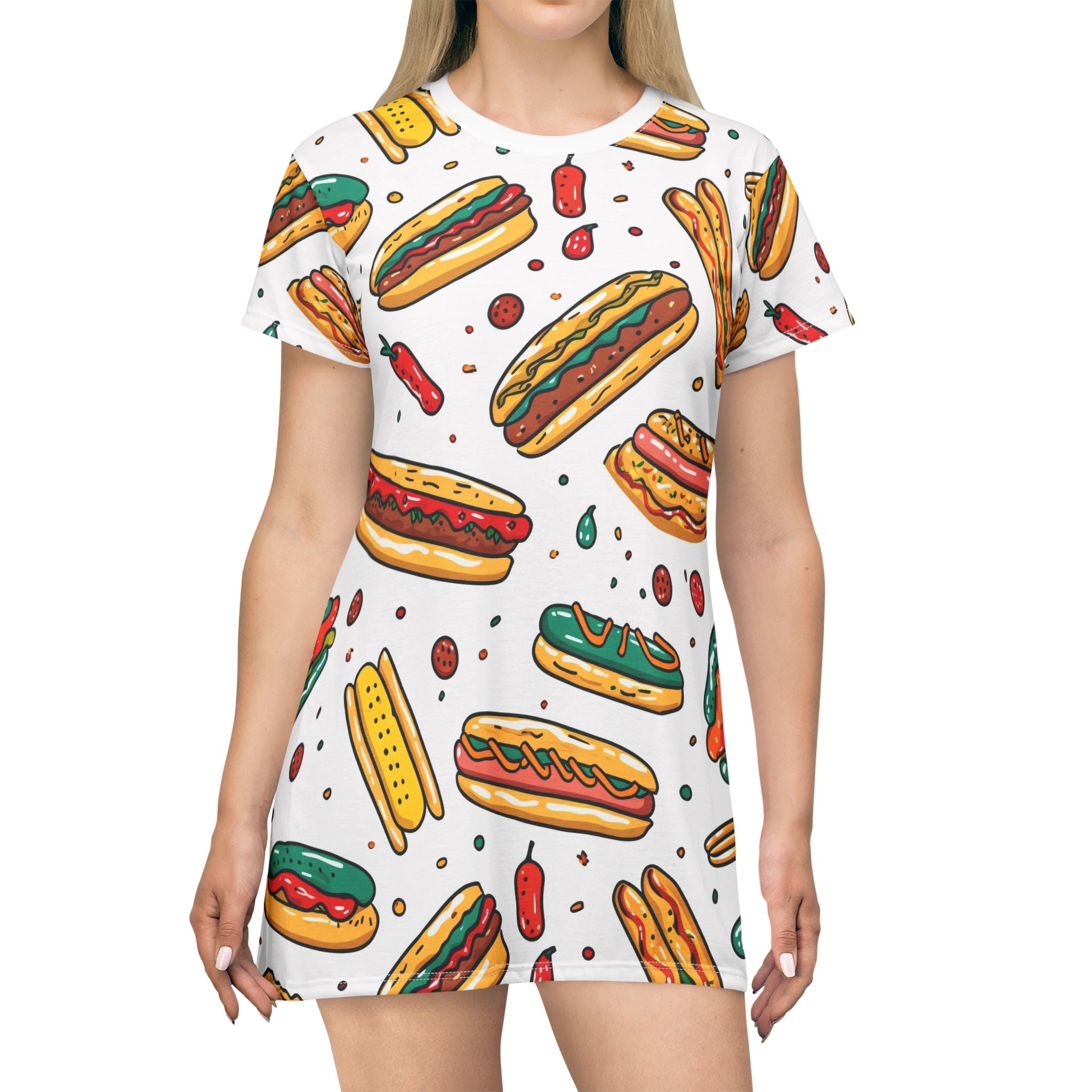Hot Dog Fun T-Shirt Dress