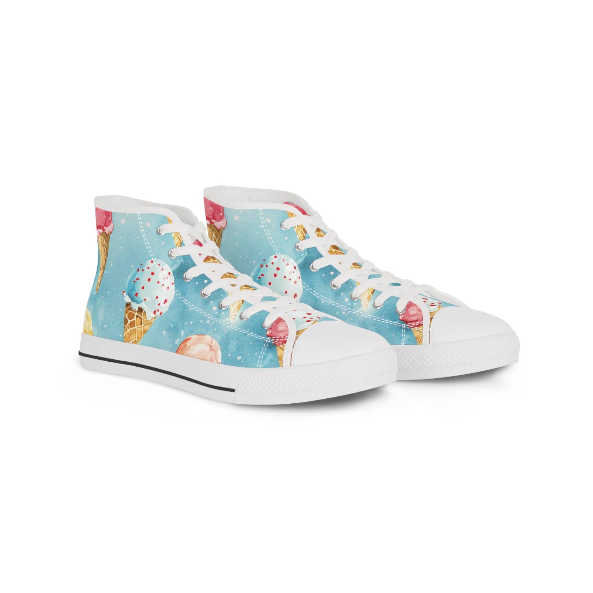 Ice Cream Delight High Top Sneakers- Fun and Stylish Footwear