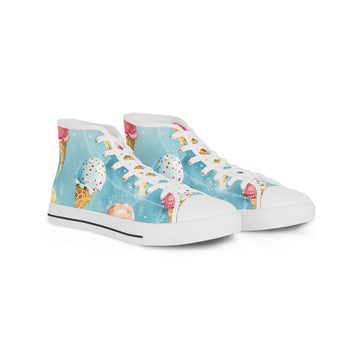 Ice Cream Delight High Top Sneakers- Fun and Stylish Footwear