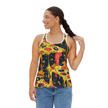 Colorful Abstract funky Pizza Tank Top - Summer Vibe, Festival Ready