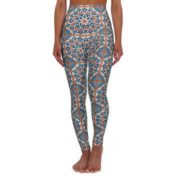 Arabic Tile Pattern High Waisted Yoga Leggings