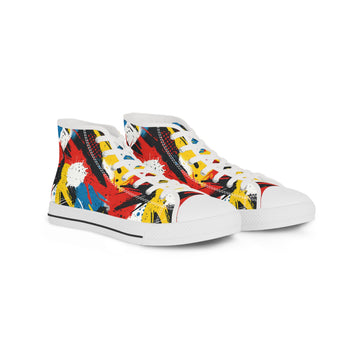 Colorful High Top Sneakers Stylish Trendy Graffiti Design