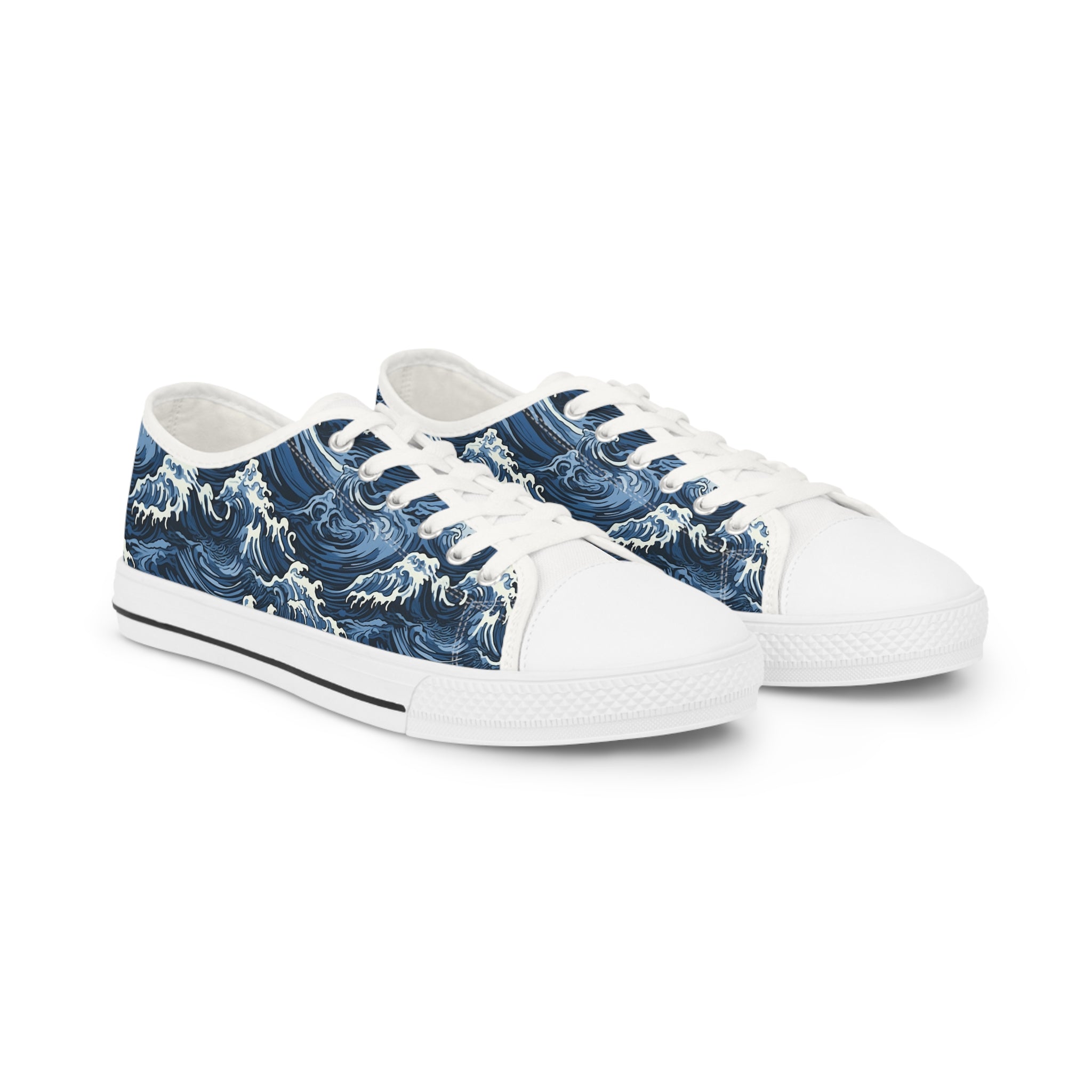 Ocean Waves Low Top Sneakers - Stylish Casual Footwear