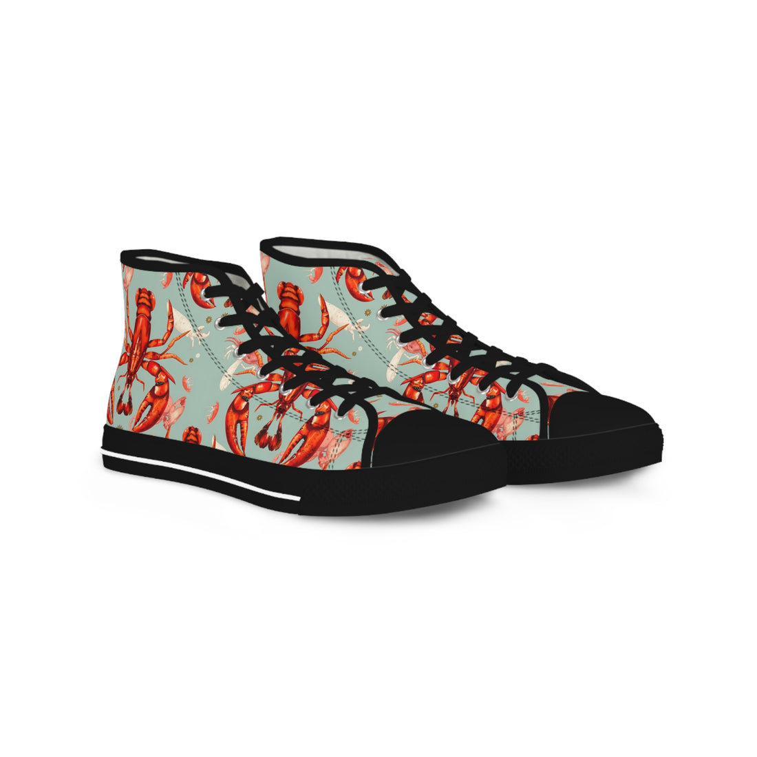 Lobster Print High Top Sneakers for Seafood Lovers
