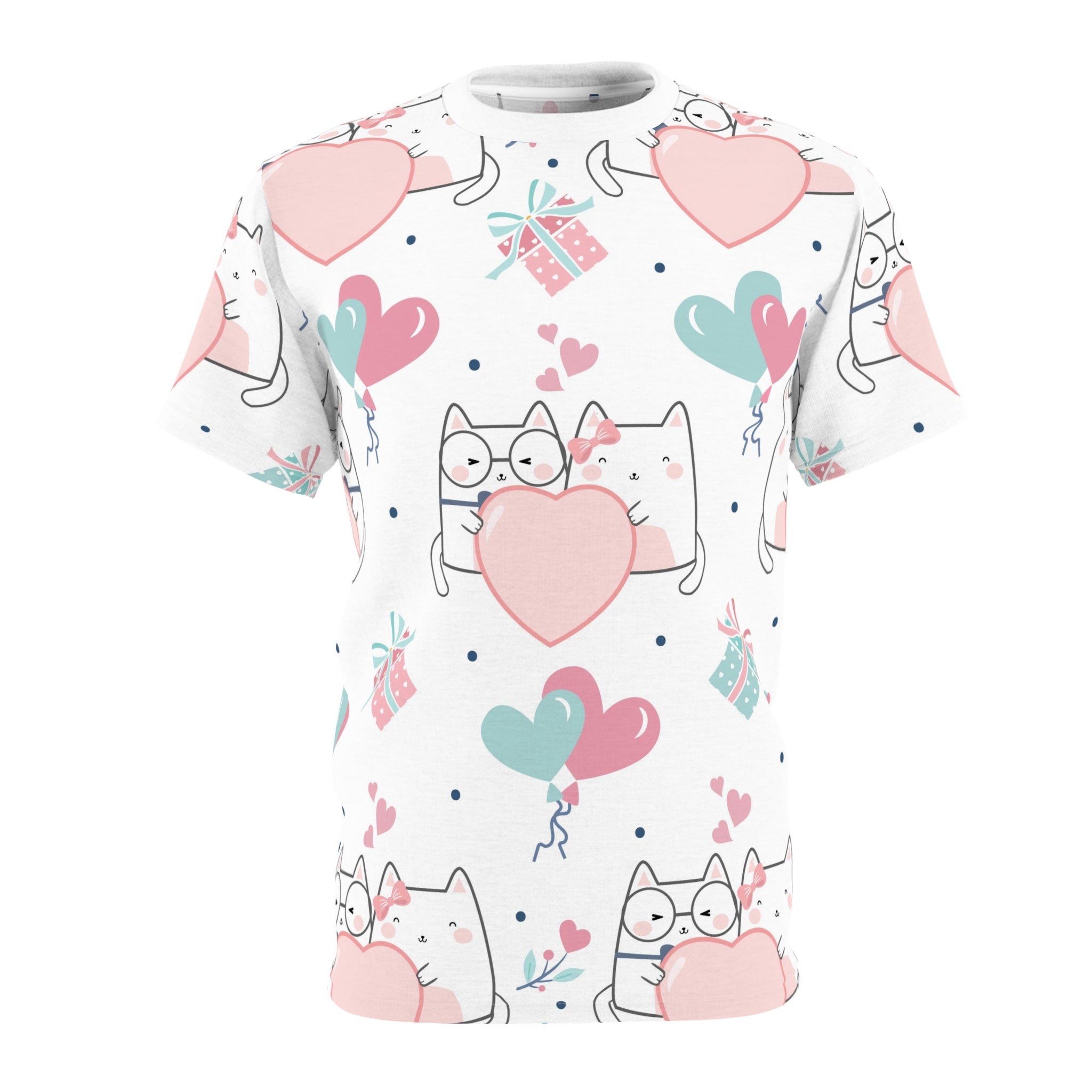 Cute Cat Love Unisex Tee - Perfect for Valentine's Day & Pet Lovers