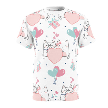 Cute Cat Love Unisex Tee - Perfect for Valentine's Day & Pet Lovers