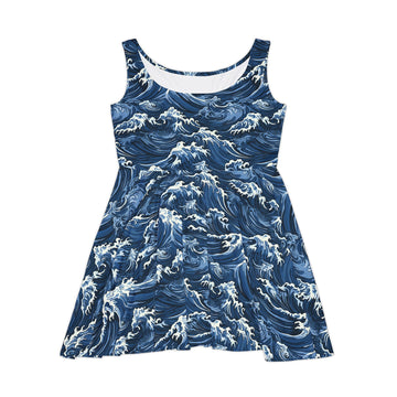 Elegant Ocean Wave Women's Skater Dress - Perfect for Summer Celebrations