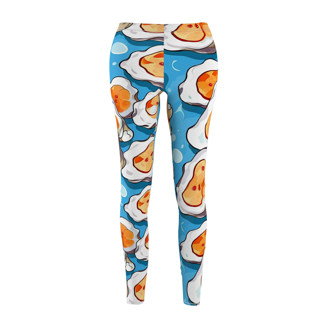 Playful Seafood Print Casual Leggings for Women