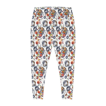 Vibrant Culinary Plus Size Leggings for Food Lovers