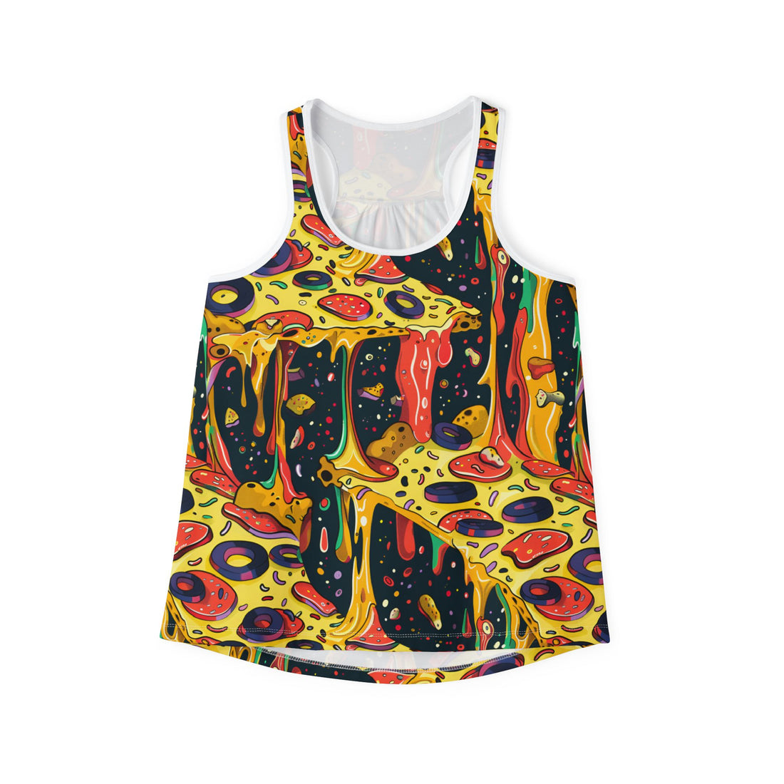 Colorful Abstract funky Pizza Tank Top - Summer Vibe, Festival Ready