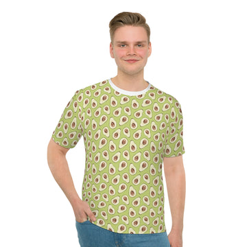 Men's Loose Avocado Print T-Shirt - Casual Summer Style