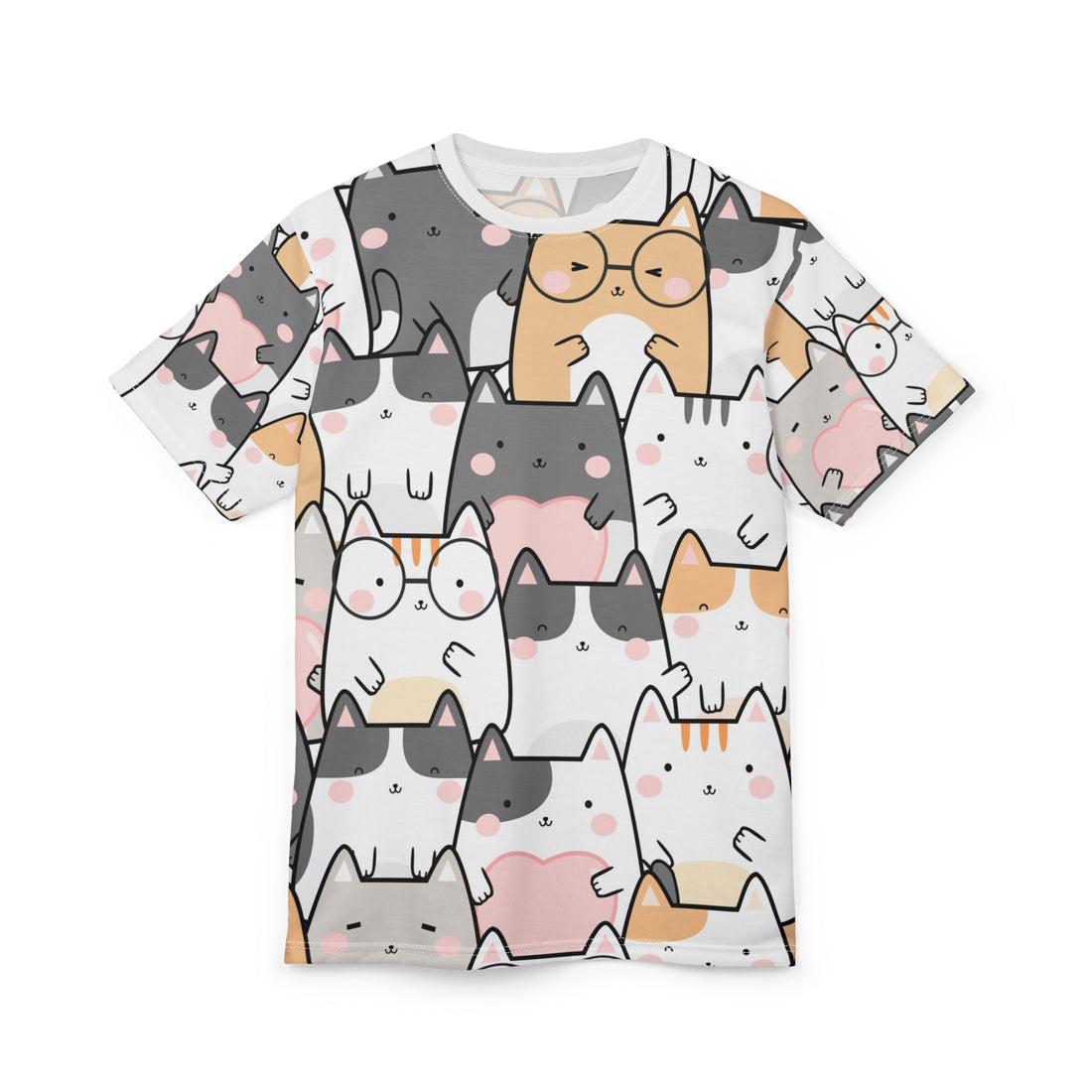 Cute Cat Pattern Unisex Tee - Perfect for Cat Lovers