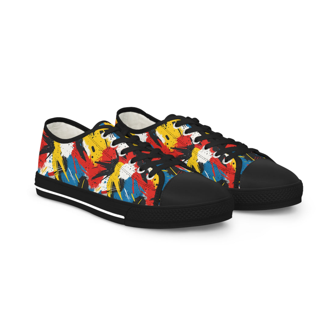 Colorful Abstract Low Top Sneakers – Trendy Casual Footwear
