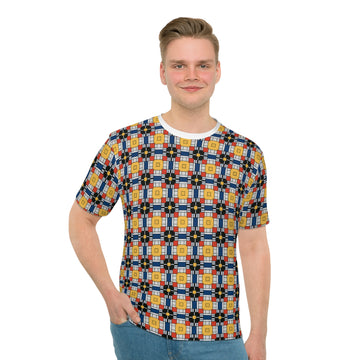 Men's Loose T-Shirt - Colorful Geometric Design for Casual Style