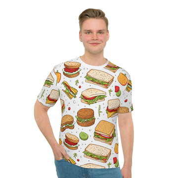 Burger & Sandwich Print Loose T-Shirt