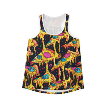 Fun Foodie Women's Tank Top - Colorful Pizza and Donuts Design