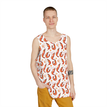 Men's Seafood Tank Top - Fun Shrimp Pattern for Summer