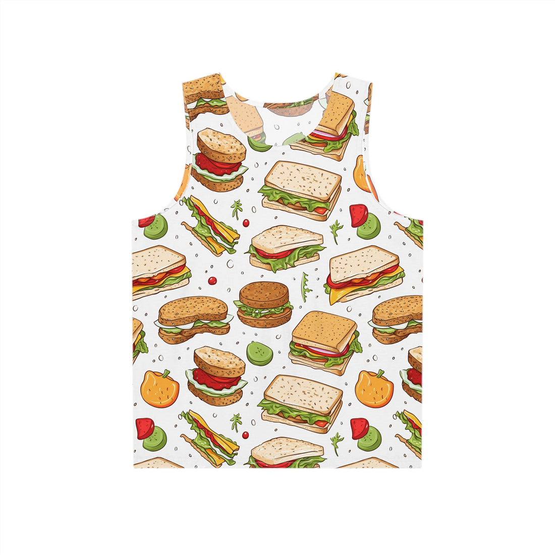 Stylish Sandwich Print Men's Tank Top - Perfect for Summer Beach Days
