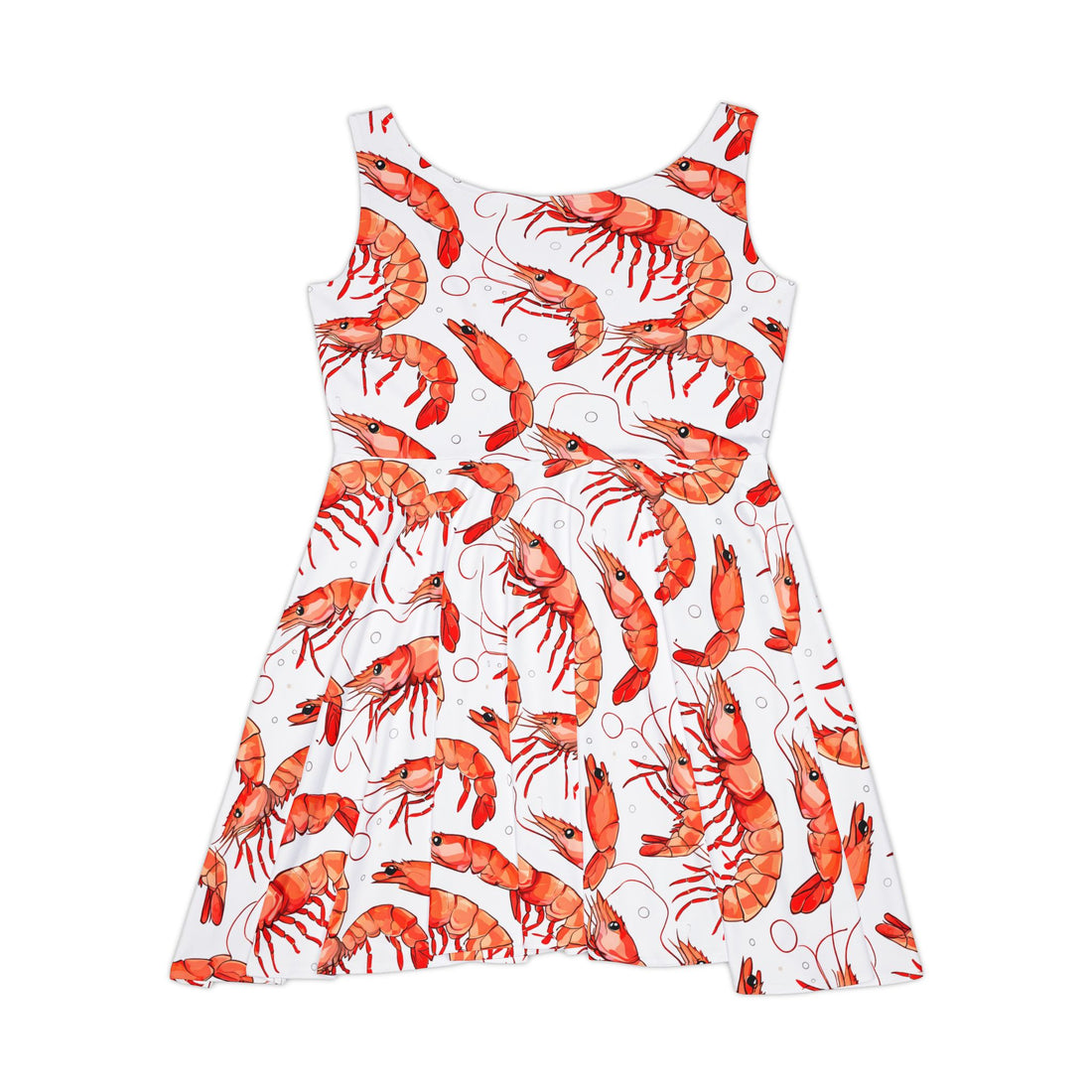 Whimsical Shrimp Print Women's Skater Dress – Perfect for Summer Parties and Beach Days