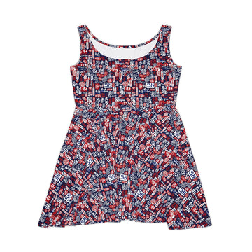 Vibrant  Japanese Skater Dress - Trendy Summer Dress for Festivals and Celebrations