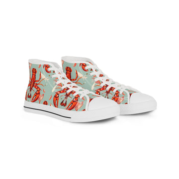 Lobster Print High Top Sneakers for Seafood Lovers