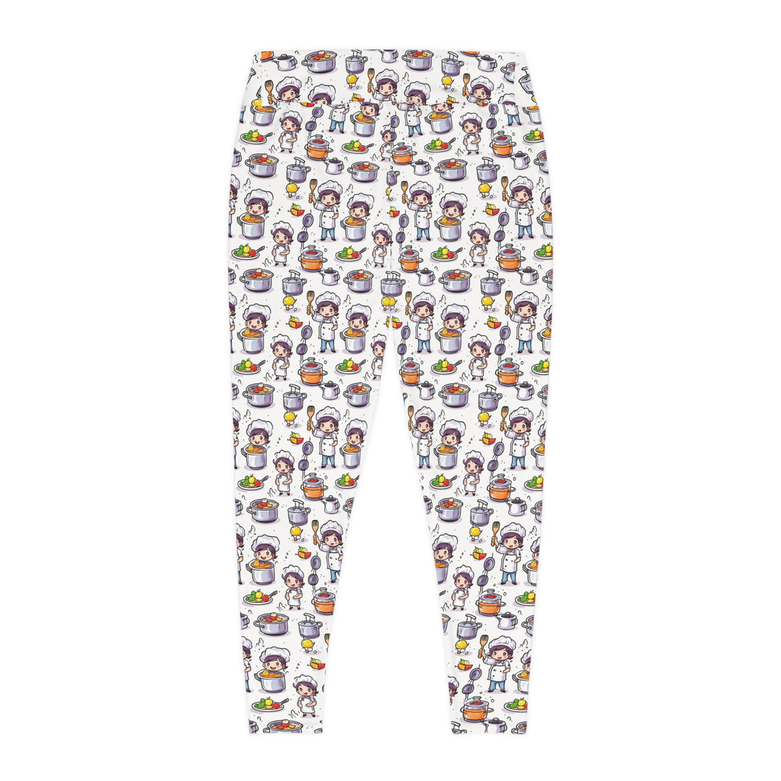 Chef-Inspired Plus Size Leggings – Whimsical Cooking Pattern