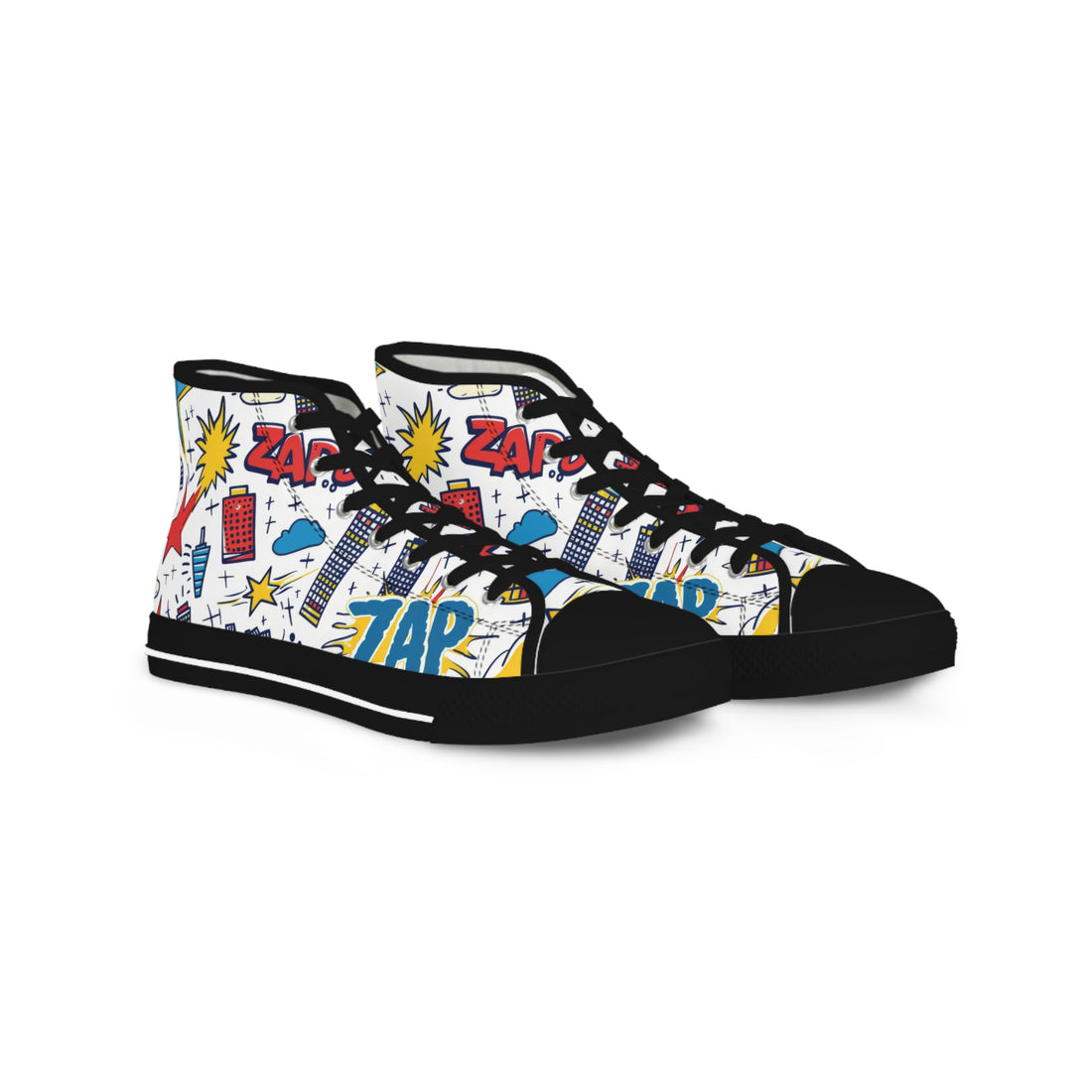 Comic Book Style High Top Sneakers - Fun & Unique Footwear