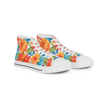 Vibrant Floral High Top Sneakers  Stylish & Comfortable Summer Footwear