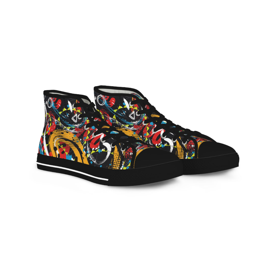 Colorful Artistic High Top Sneakers for Men - Trendy Urban Footwear