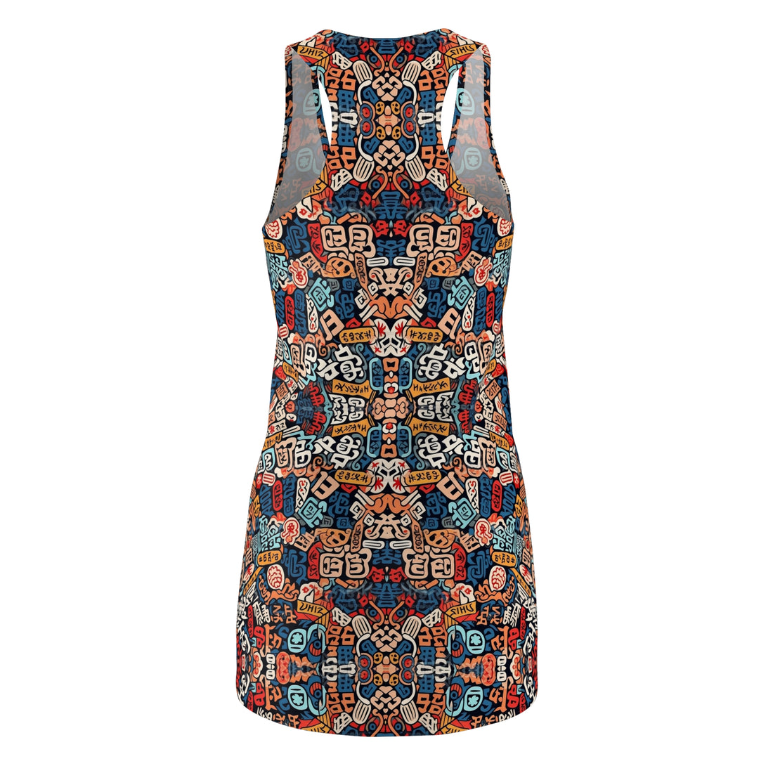 Bohemian Print Women's Racerback Dress - Colorful Casual Summer Wear