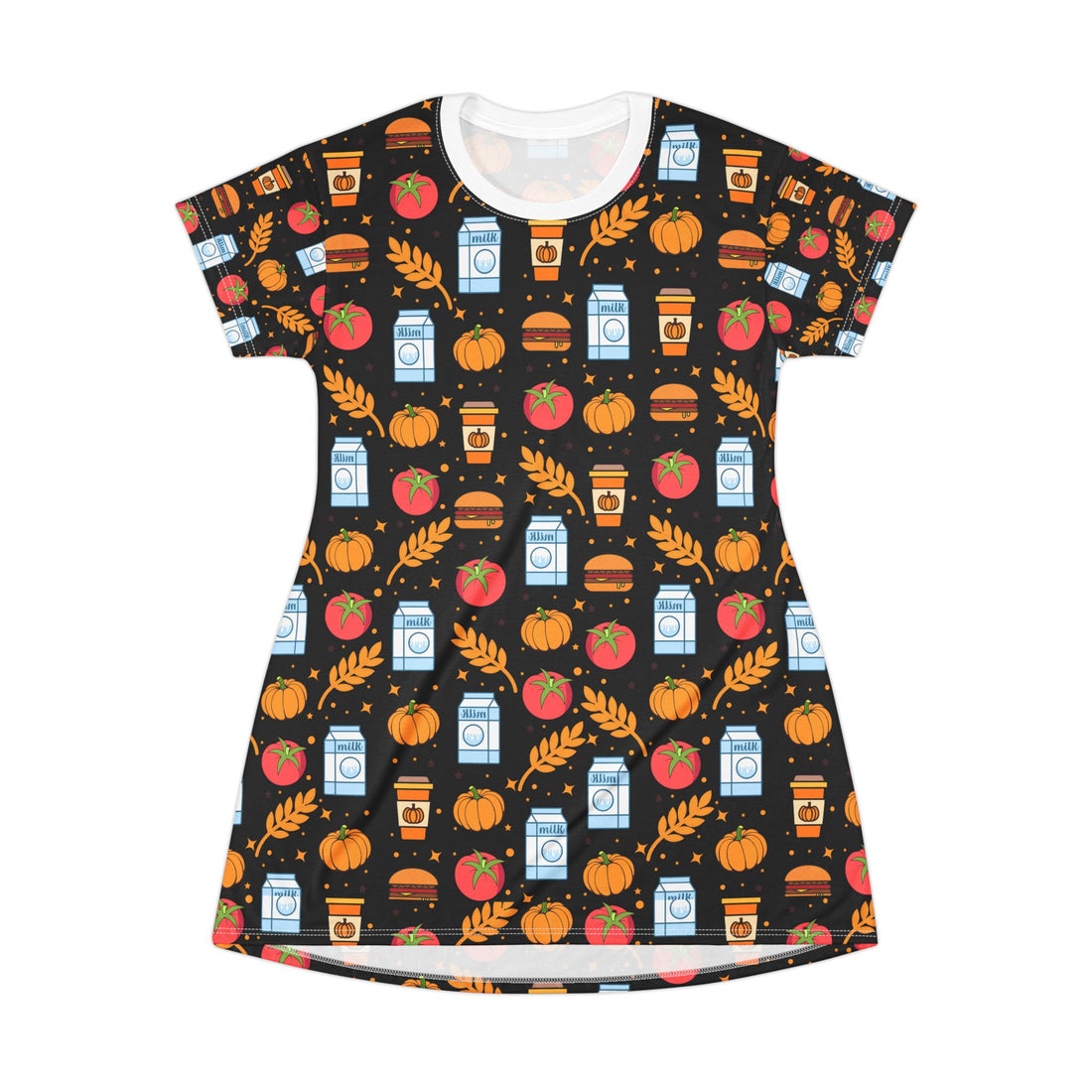 Harvest-Themed T-Shirt Dress for Fall Celebrations
