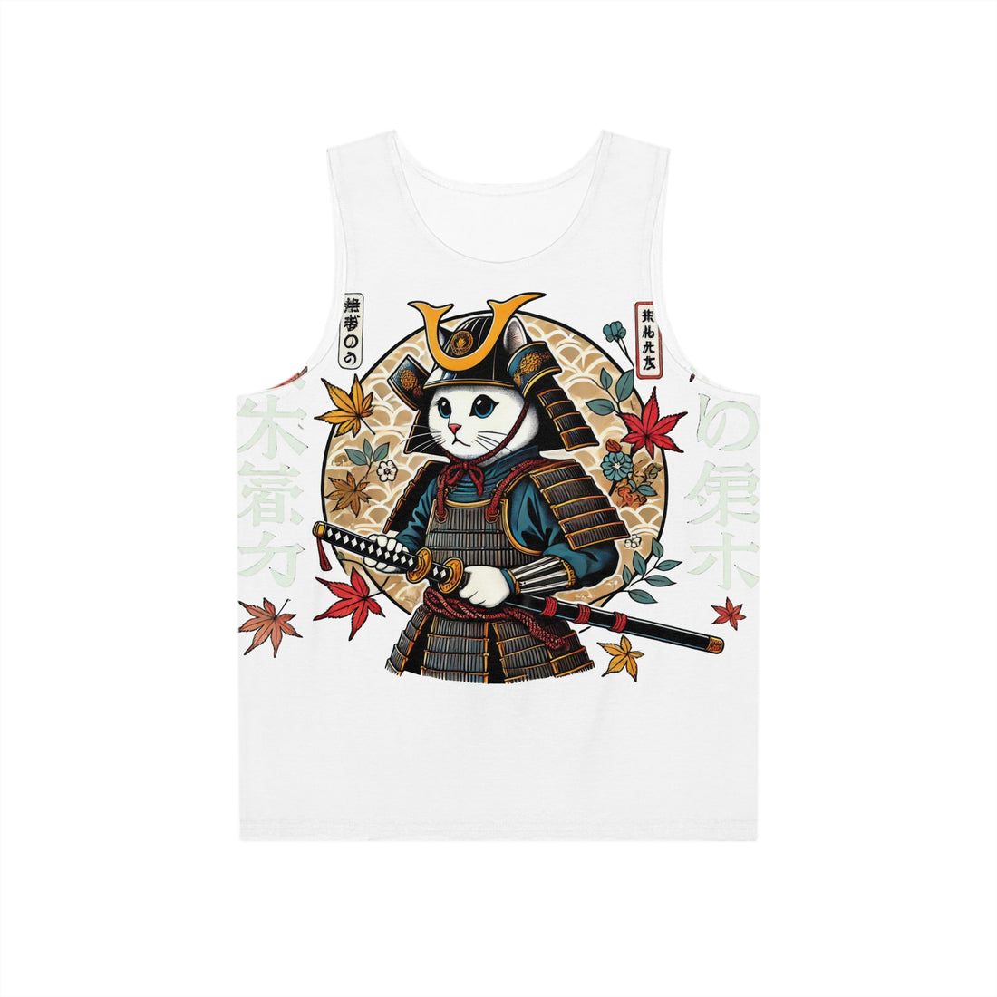 Samurai Cat Men's Tank Top - Cool and Unique Japanese Inspired Design