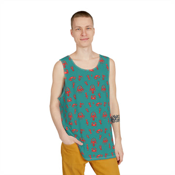 Lobster Print Men's Tank Top - Perfect for Summer BBQs and Beach Days