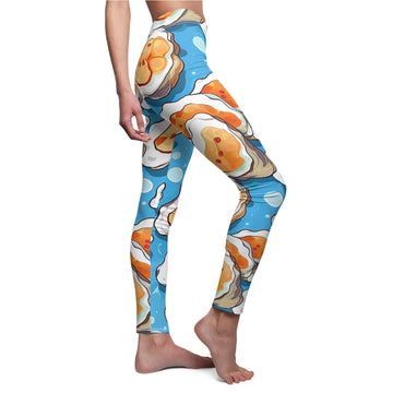 Playful Seafood Print Casual Leggings for Women