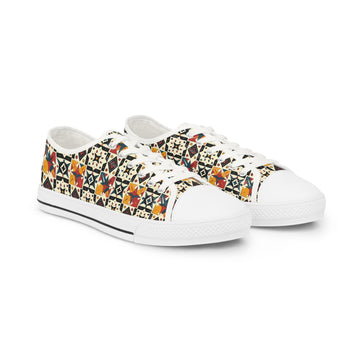 Low Top Sneakers with Colorful Geometric Print - Stylish Casual Footwear for Everyday Wear