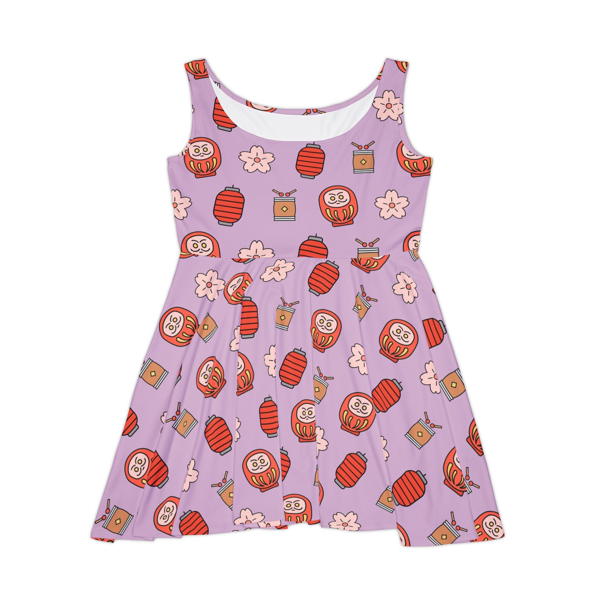 Playful Floral Lantern Skater Dress for Women