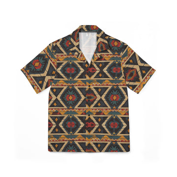Men's Hawaiian Camp Shirt - Colorful Geometric Print for Summer Adventures