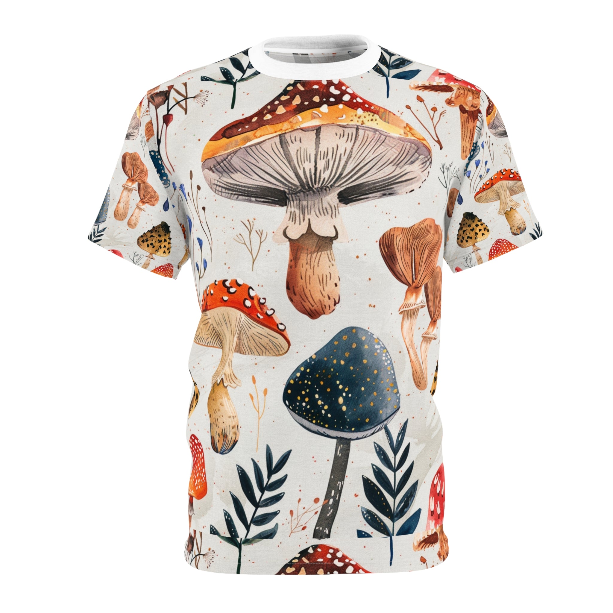 Whimsical Mushroom Unisex Cut & Sew Tee – Nature Lover's T-Shirt for Outdoor Adventures & Festivals