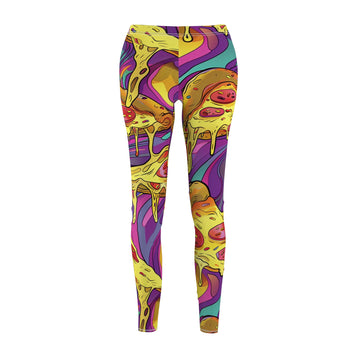 Pizza Party Women's Casual Leggings - Fun & Colorful Design for Food Lovers