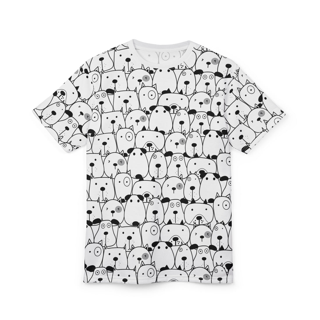 Playful Cat & Dog Print Unisex Tee - Cute Animal Graphic T-Shirt