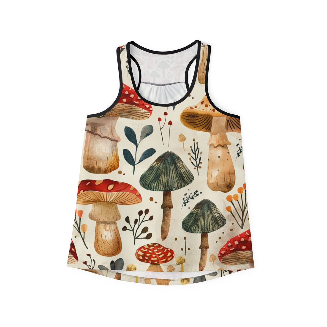 Whimsical Mushroom Print Women&#039;s Tank Top - Perfect for Summer Adventures