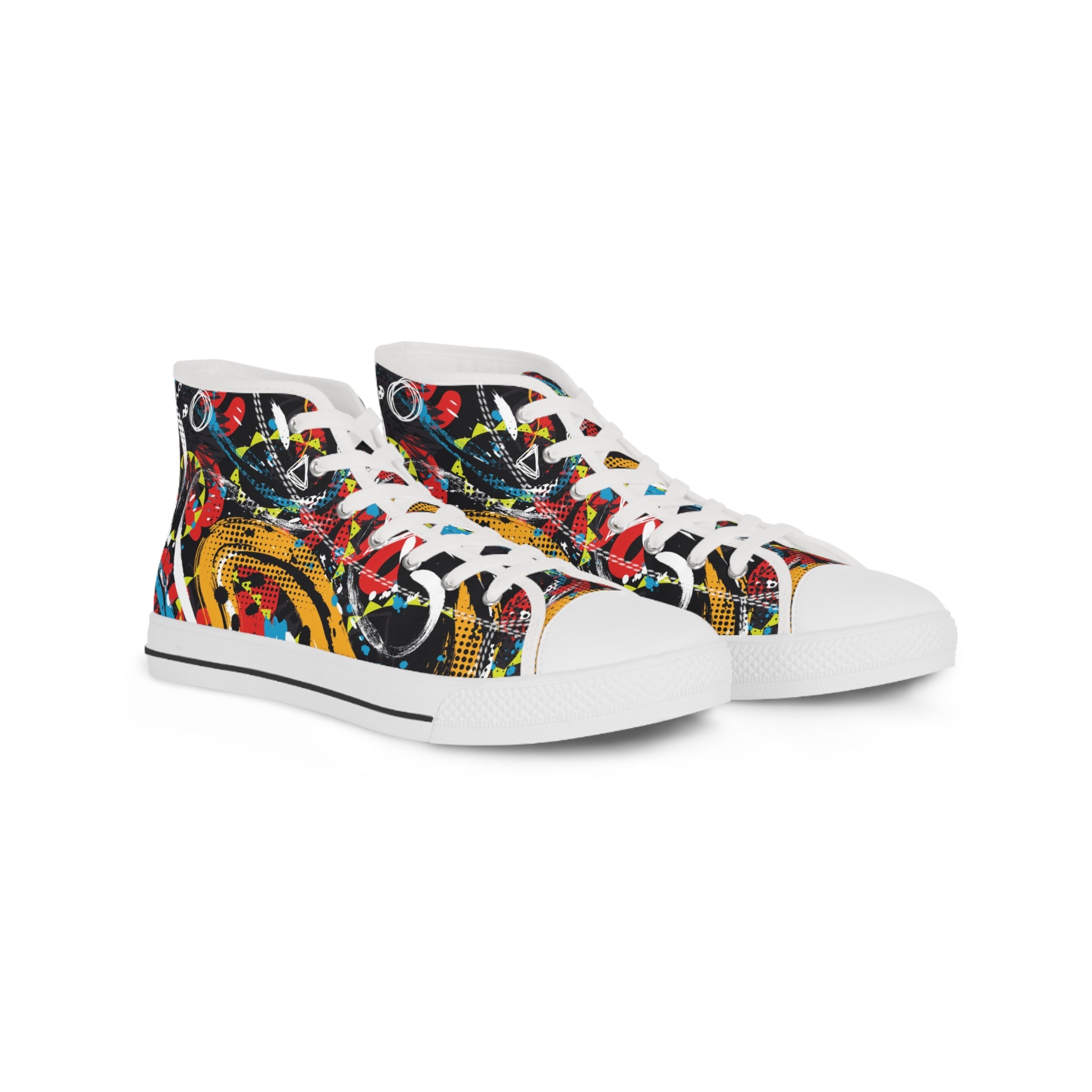 Colorful Artistic High Top Sneakers for Men - Trendy Urban Footwear