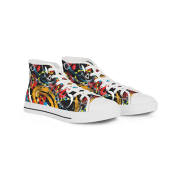 Colorful Artistic High Top Sneakers for Men - Trendy Urban Footwear