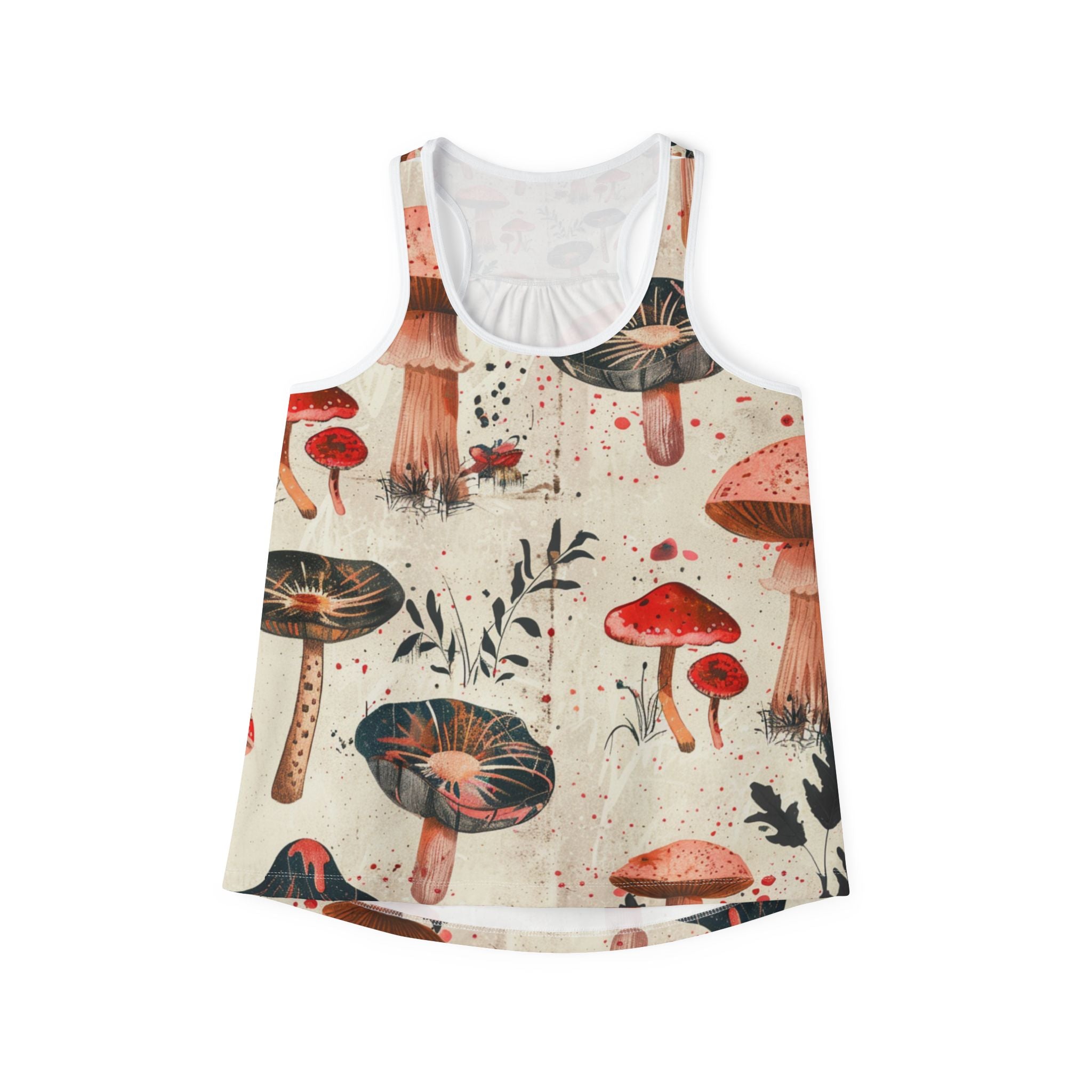 Whimsical Mushroom Print Women's Tank Top - Perfect for Summer Adventures