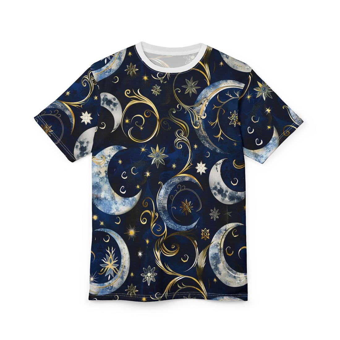 Celestial Dreams Unisex Cut & Sew Tee - Cosmic Design with Stars and Moons