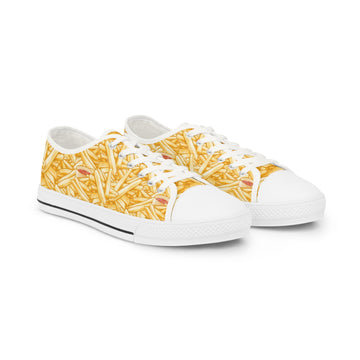 Casual Men's Low Top Sneakers - Fun French Fry Design