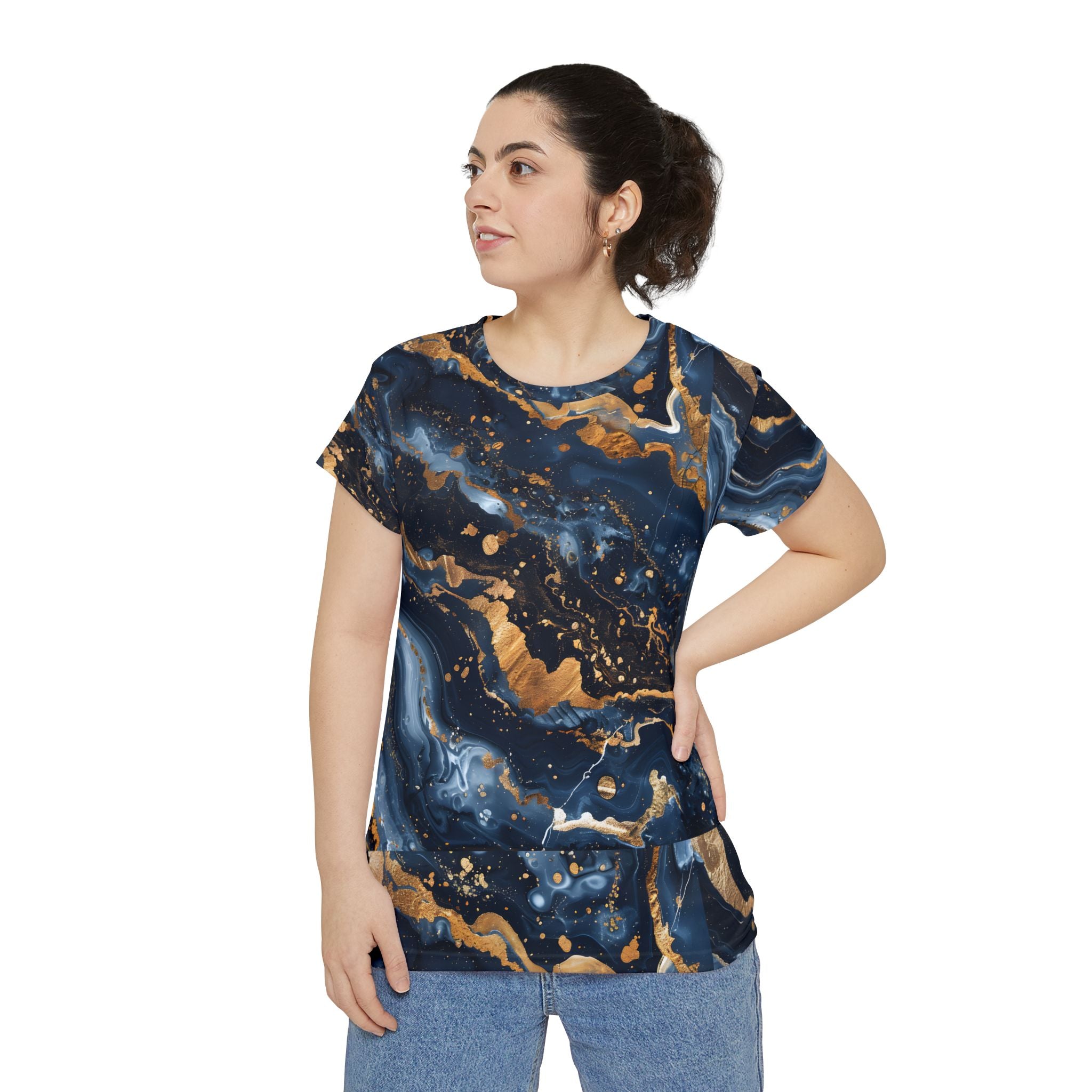 Cosmic Night Sky Woman Short sleeve