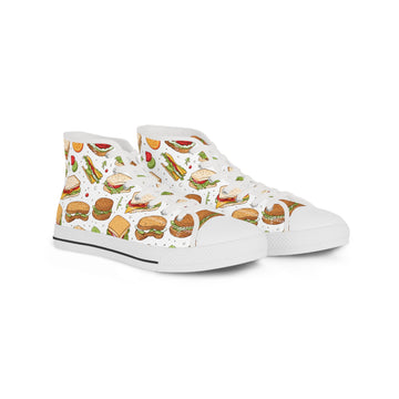 Foodie High Top Sneakers - Fun Fast Food Design for Casual Wear