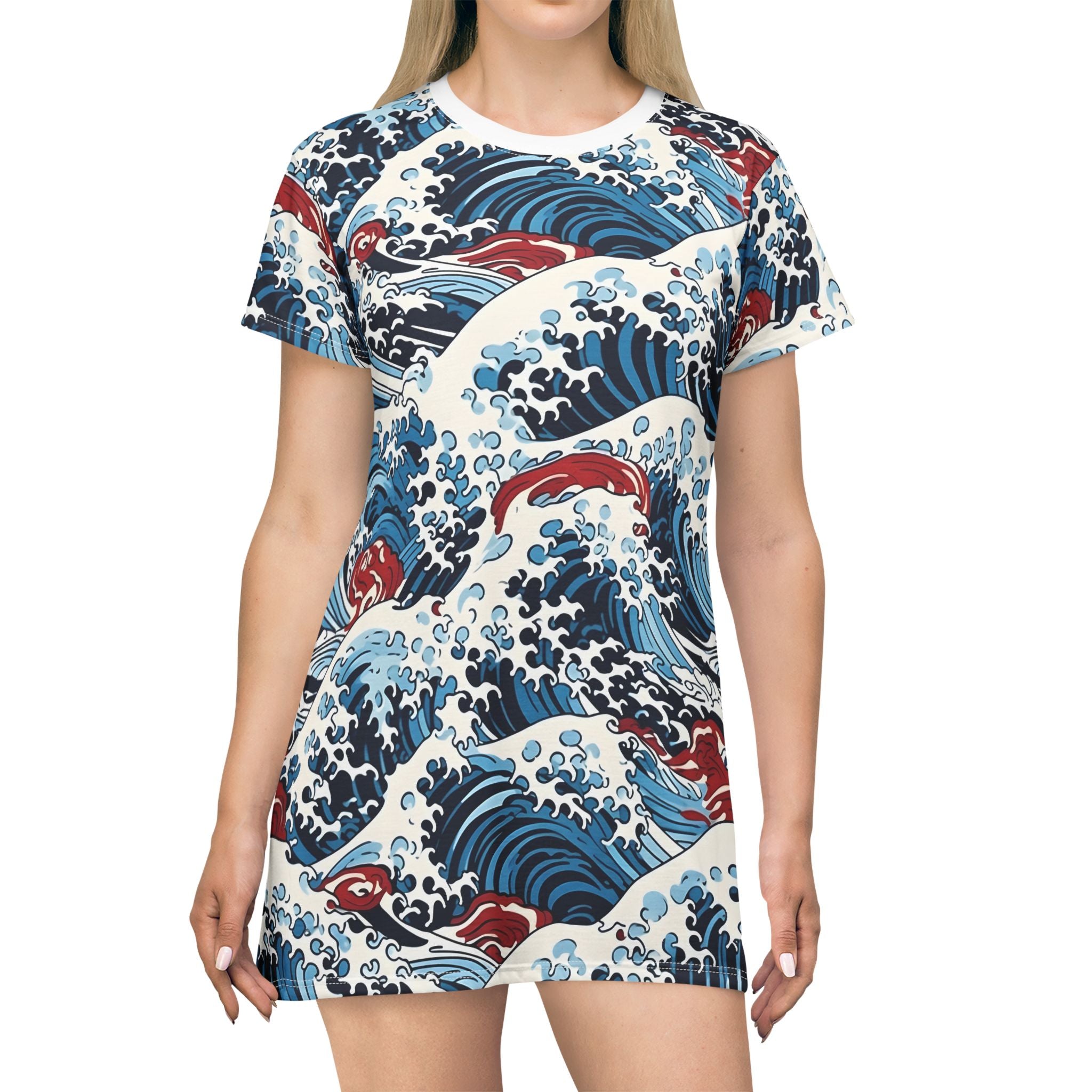 Japanese Wave T-Shirt Dress